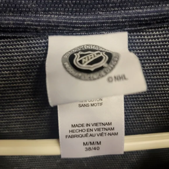 Reebok Columbus Blue Jackets NHL Quarter Zip Pullover Long Sleeve Blue Sz Medium - Picture 2 of 9